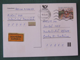 Czech Republic 2001 Stationery Postcard 5.40 Kcs Prague Sent Locally - Covers & Documents