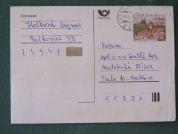 Czech Republic 2001 Stationery Postcard 5.40 Kcs Prague Sent Locally - Covers & Documents