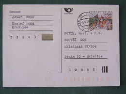 Czech Republic 2001 Stationery Postcard 5.40 Kcs Prague Sent Locally - Briefe U. Dokumente