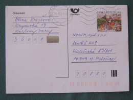 Czech Republic 2001 Stationery Postcard 5.40 Kcs Prague Sent Locally - Cartas & Documentos