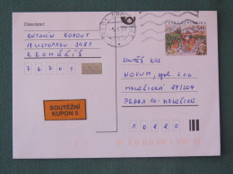 Czech Republic 2001 Stationery Postcard 5.40 Kcs Prague Sent Locally - Briefe U. Dokumente