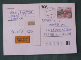 Czech Republic 2001 Stationery Postcard 5.40 Kcs Prague Sent Locally - Briefe U. Dokumente