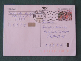 Czech Republic 2001 Stationery Postcard 5.40 Kcs Prague Sent Locally - Brieven En Documenten