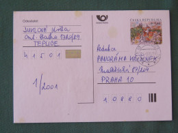 Czech Republic 2001 Stationery Postcard 5.40 Kcs Prague Sent Locally - Lettres & Documents