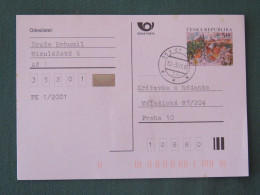 Czech Republic 2001 Stationery Postcard 5.40 Kcs Prague Sent Locally - Cartas & Documentos