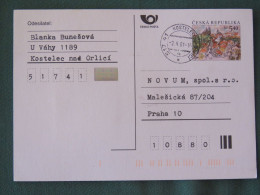 Czech Republic 2001 Stationery Postcard 5.40 Kcs Prague Sent Locally - Lettres & Documents