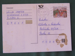 Czech Republic 2001 Stationery Postcard 5.40 Kcs Prague Sent Locally - Briefe U. Dokumente