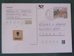 Czech Republic 2001 Stationery Postcard 5.40 Kcs Prague Sent Locally - Brieven En Documenten