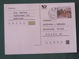 Czech Republic 2001 Stationery Postcard 5.40 Kcs Prague Sent Locally - Lettres & Documents