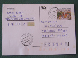 Czech Republic 2001 Stationery Postcard 5.40 Kcs Prague Sent Locally - Cartas & Documentos