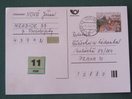 Czech Republic 2001 Stationery Postcard 5.40 Kcs Prague Sent Locally - Briefe U. Dokumente