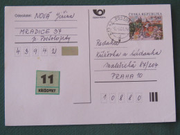 Czech Republic 2001 Stationery Postcard 5.40 Kcs Prague Sent Locally - Lettres & Documents