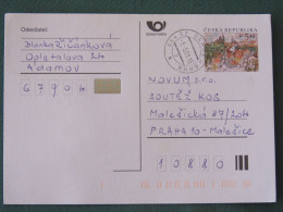 Czech Republic 2001 Stationery Postcard 5.40 Kcs Prague Sent Locally - Brieven En Documenten