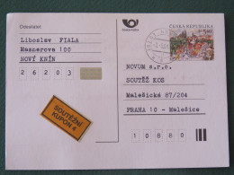 Czech Republic 2001 Stationery Postcard 5.40 Kcs Prague Sent Locally - Lettres & Documents