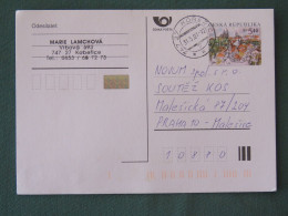 Czech Republic 2001 Stationery Postcard 5.40 Kcs Prague Sent Locally - Lettres & Documents