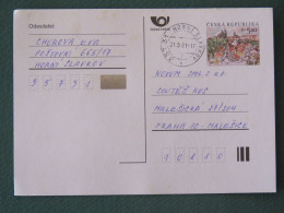 Czech Republic 2001 Stationery Postcard 5.40 Kcs Prague Sent Locally - Brieven En Documenten