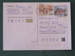 Czech Republic 2001 Stationery Postcard 5 Kcs Prague Sent Locally + Church - Briefe U. Dokumente