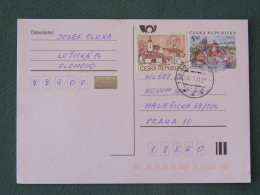 Czech Republic 2001 Stationery Postcard 5 Kcs Prague Sent Locally + Church - Briefe U. Dokumente