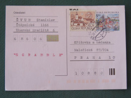 Czech Republic 2001 Stationery Postcard 5 Kcs Prague Sent Locally + Church - Briefe U. Dokumente