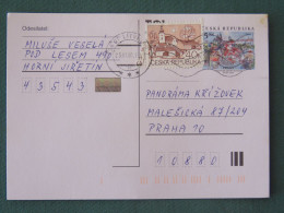 Czech Republic 2001 Stationery Postcard 5 Kcs Prague Sent Locally + Church - Lettres & Documents