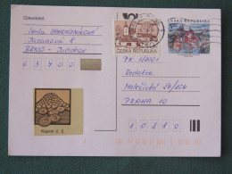 Czech Republic 2001 Stationery Postcard 5 Kcs Prague Sent Locally + Church - Cartas & Documentos