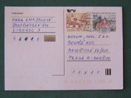 Czech Republic 2001 Stationery Postcard 5 Kcs Prague Sent Locally + Church - Briefe U. Dokumente