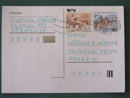 Czech Republic 2001 Stationery Postcard 5 Kcs Prague Sent Locally + Church - Covers & Documents