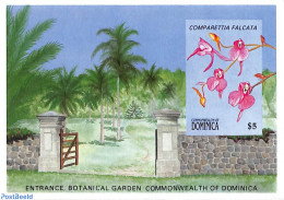 Dominica 1989 Comparettia Falcata S/s, Imperforated, Mint NH, Nature - Flowers & Plants - Orchids - Dominican Republic