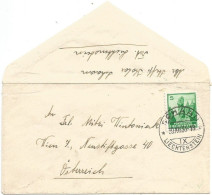 Liechtenstein Visit Card Small Cover With Regular Issue C.5 Papier Gaufré Schaan 30dec1936 X Osterreich - Storia Postale