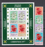 Trinidad & Tobago 1977 - FLEURS - NOEL -  BF + Serie - MNH - Altri & Non Classificati