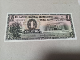 Billete De El Salvador De 1 Colon, Año 1959, UNC - El Salvador