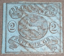 Old Germany, Brunswick 2 Sgr 1853 Michel 7, Inspected Authentic And Attractive! - Brunswick