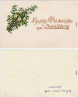  Herzliche Glückwünsche Zur Vermählung Hochzeit, Goldschrift 1922 Goldrand - Hochzeiten