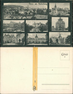 Ansichtskarte Bückeburg MB: Markttag, Schloß, Panorama Ua 1915  - Bückeburg