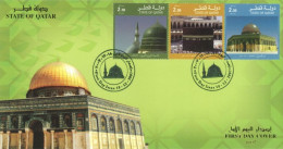 QATAR.  - 2007- FDC STAMPS OF THE THREE TOP HOLY ISLAMIC MOSQUES. - Qatar