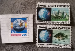 USA Save Our Earth Save Our Cities 3 Used Stamps - 3a. 1961-… Oblitérés