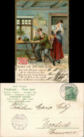  Spruchkarten/Gedichte - Morgen Muss Ich Fort Von Hier 1903 Goldrand - Philosophie & Pensées