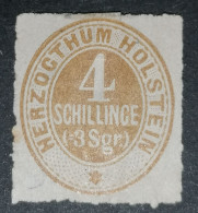 Old Germany, Schleswig-Holstein 4sch/3sgr 1865 Michel 25 Mint OG, Inspected And Signed Authentic And Attractive! - Schleswig-Holstein