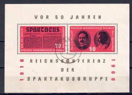 DDR 1966 - Spartagkusgruppe, Block 25, Gestempelt / Used - 1950-1970