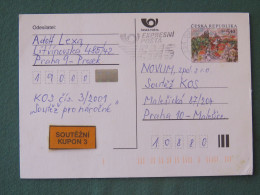 Czech Republic 2001 Stationery Postcard 5.40 Kcs Prague Sent Locally From Prague, EMS Slogan - Covers & Documents