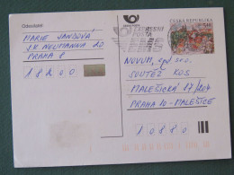 Czech Republic 2001 Stationery Postcard 5.40 Kcs Prague Sent Locally From Prague, EMS Slogan - Briefe U. Dokumente