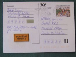 Czech Republic 2001 Stationery Postcard 5.40 Kcs Prague Sent Locally From Prague, EMS Slogan - Cartas & Documentos