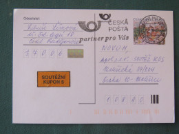 Czech Republic 2001 Stationery Postcard 5.40 Kcs Prague Sent Locally From Ceske Budejovice, Post Partner Slogan - Cartas & Documentos