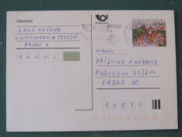 Czech Republic 2001 Stationery Postcard 5.40 Kcs Prague Sent Locally From Prague, EMS Slogan - Briefe U. Dokumente