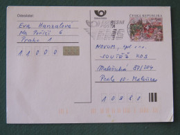 Czech Republic 2001 Stationery Postcard 5.40 Kcs Prague Sent Locally From Prague, EMS Slogan - Cartas & Documentos