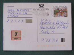 Czech Republic 2001 Stationery Postcard 5.40 Kcs Prague Sent Locally From Prague, EMS Slogan - Briefe U. Dokumente