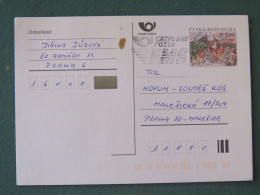 Czech Republic 2001 Stationery Postcard 5.40 Kcs Prague Sent Locally From Prague, EMS Slogan - Briefe U. Dokumente