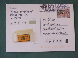 Czech Republic 2001 Stationery Postcard 5.40 Kcs Prague Sent Locally From Prostejov, EMS Slogan - Storia Postale