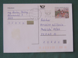 Czech Republic 2001 Stationery Postcard 5.40 Kcs Prague Sent Locally From Cheb, Post Fax Slogan - Brieven En Documenten