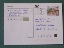 Czech Republic 2001 Stationery Postcard 5.40 Kcs Prague Sent Locally From Prague, EMS Slogan - Briefe U. Dokumente